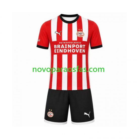 Camisolas PSV Eindhoven Criança Casa 2026-2027 Manga Curta