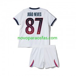 Camisolas Paris Saint-Germain Joao Neves 87 Criança Visitante 2026-2027 Manga Curta