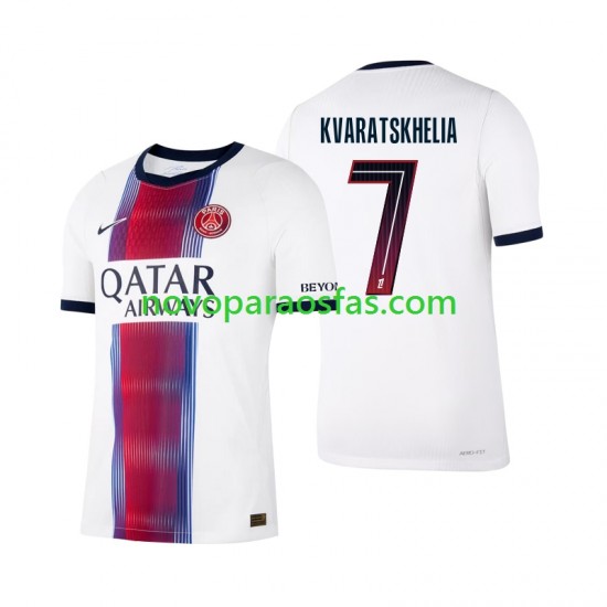 Camisolas Paris Saint-Germain Khvicha Kvaratskhelia 7 Homem Visitante 2026-2027 Manga Curta