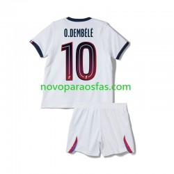 Camisolas Paris Saint-Germain Ousmane Dembele 10 Criança Visitante 2026-2027 Manga Curta