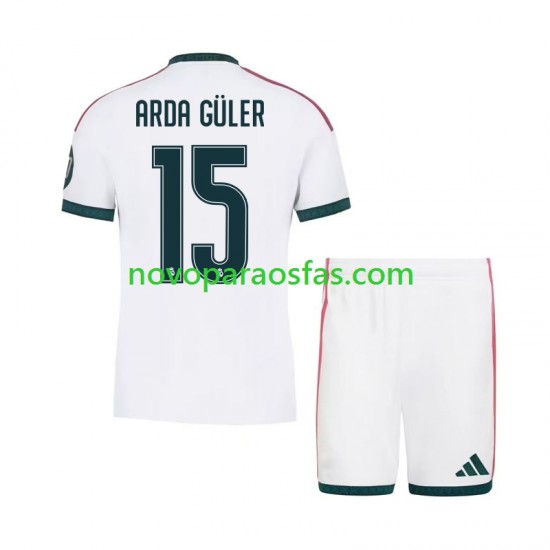 Camisolas Real Madrid Arda Guler 15 Criança Casa 2026-2027 Manga Curta
