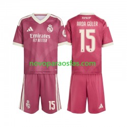 Camisolas Real Madrid Arda Guler 15 Criança Alternativo 2026-2027 Manga Curta