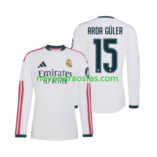 Camisolas Real Madrid Arda Guler 15 Homem Casa 2026-2027 Manga Comprida