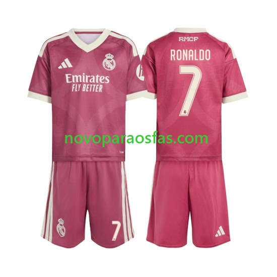 Camisolas Real Madrid Cristiano Ronaldo 7 Criança Alternativo 2026-2027 Manga Curta