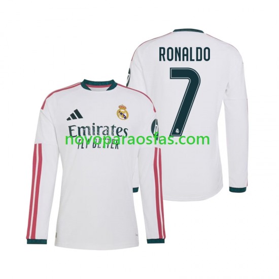 Camisolas Real Madrid Cristiano Ronaldo 7 Homem Casa 2026-2027 Manga Comprida