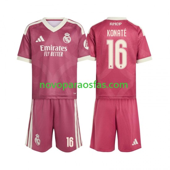 Camisolas Real Madrid Ibrahima Konate 16 Criança Alternativo 2026-2027 Manga Curta