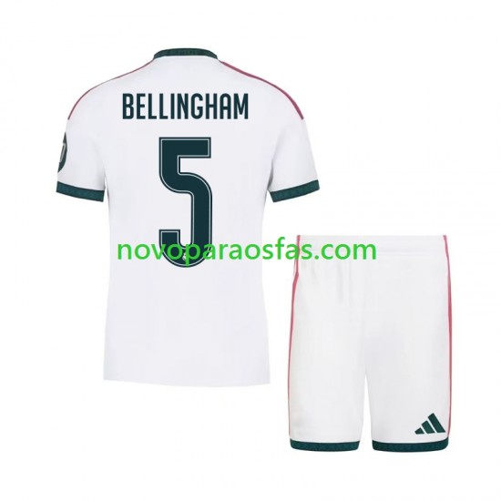 Camisolas Real Madrid Jude Bellingham 5 Criança Casa 2026-2027 Manga Curta