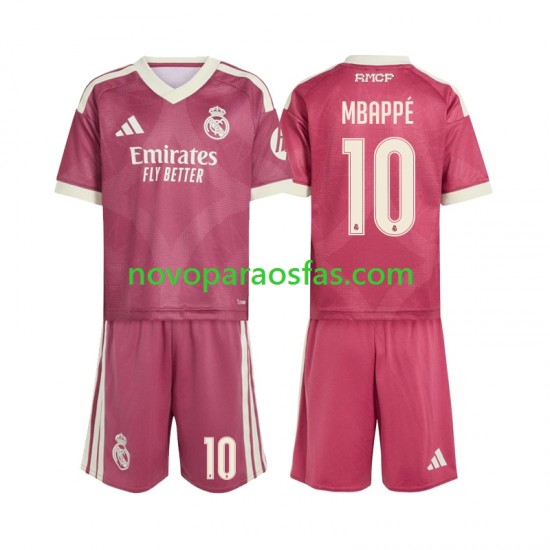Camisolas Real Madrid Mbappé Kylian 10 Criança Alternativo 2026-2027 Manga Curta