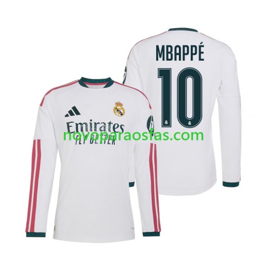 Camisolas Real Madrid Mbappé Kylian 10 Homem Casa 2026-2027 Manga Comprida