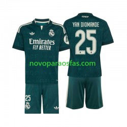 Camisolas Real Madrid Yan Diomande 25 Criança Visitante 2026-2027 Manga Curta