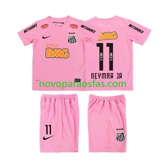 Camisolas Santos Neymar JR 11 2012 2013 Retro Criança Quarto Manga Curta