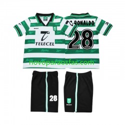 Camisolas Sporting CP Cristiano Ronaldo 28 2000 Retro Criança Casa 1999 Manga Curta