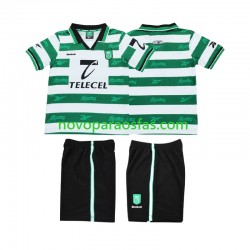 Camisolas Sporting CP 2000 Retro Criança Casa 1999 Manga Curta