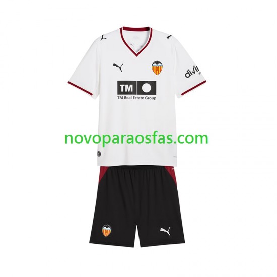 Camisolas Valencia CF Criança Casa 2026-2027 Manga Curta