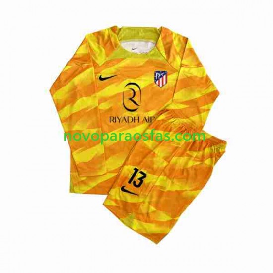 Camisolas Atlético Madrid Jan Oblak 13 Orangecolor Guarda-redes Criança 2023-2024 Manga Comprida