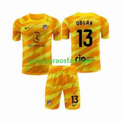 Camisolas Atlético Madrid Jan Oblak 13 Orangecolor Guarda-redes Criança 2023-2024 Manga Curta