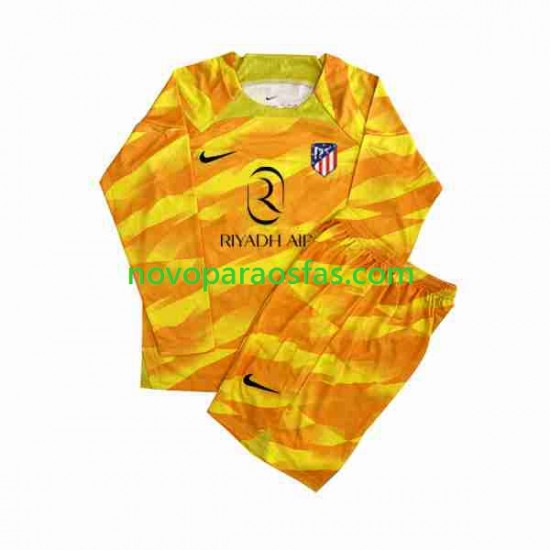 Camisolas Atlético Madrid Orangecolor Guarda-redes Criança 2023-2024 Manga Comprida