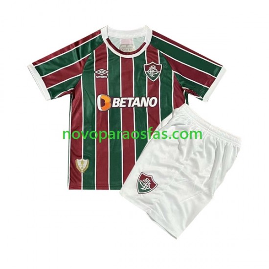 Camisolas Fluminense Criança Casa 2023-2024 Manga Curta