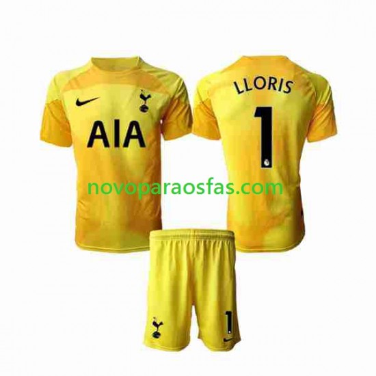 Camisolas Tottenham Hotspur Hugo Lloris 1 Guarda-redes Criança Casa 2022-2023 Manga Curta