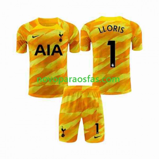 Camisolas Tottenham Hotspur Hugo Orangecolor Guarda-redes Criança Visitante 2023-2024 Manga Curta