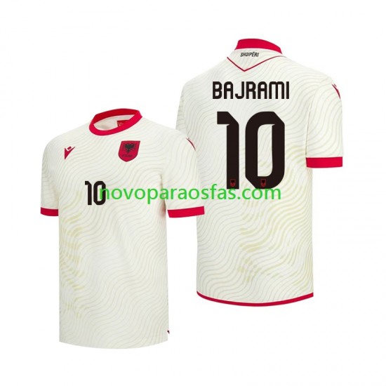Camisolas Albânia Nedim Bajrami 10 Homem Visitante Copa do Mundo 2026 Manga Curta