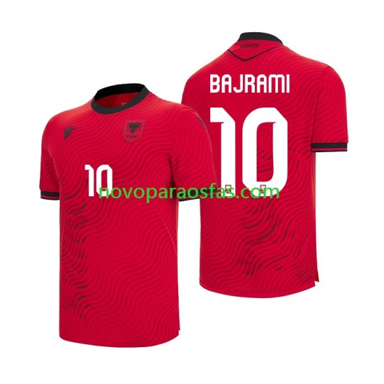 Camisolas Albânia Nedim Bajrami 10 Homem Casa Copa do Mundo 2026 Manga Curta