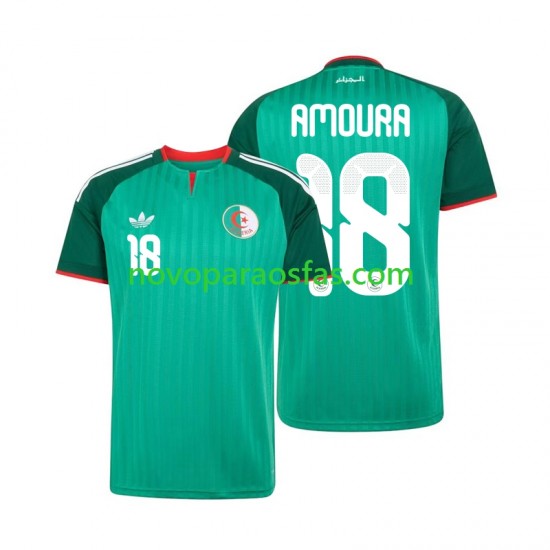 Camisolas Argélia Mohamed Amoura 18 Homem Visitante 2026 Manga Curta