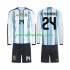 Camisolas Argentina Enzo Fernandez 24 Criança Casa Copa do Mundo 2026 Manga Comprida