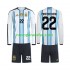 Camisolas Argentina Franco Mastantuono 22 Criança Casa Copa do Mundo 2026 Manga Comprida