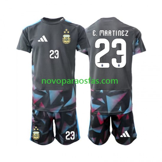 Camisolas Argentina Emiliano Martinez 23 Guarda-redes Criança Casa Copa do Mundo 2026 Manga Curta