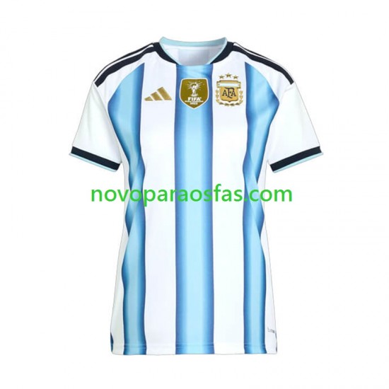 Camisolas Argentina Mulher Casa Copa do Mundo 2026 Manga Curta