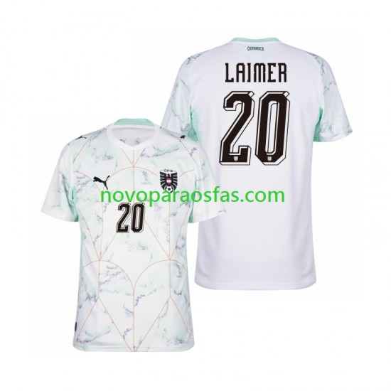 Camisolas Áustria Konrad Laimer 20 Homem Visitante Copa do Mundo 2026 Manga Curta