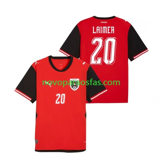 Camisolas Áustria Konrad Laimer 20 Homem Casa Copa do Mundo 2026 Manga Curta