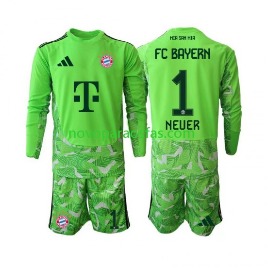 Camisolas Bayern de Munique Manuel Neuer 1 Guarda-redes Criança Casa 2026-2027 Manga Comprida