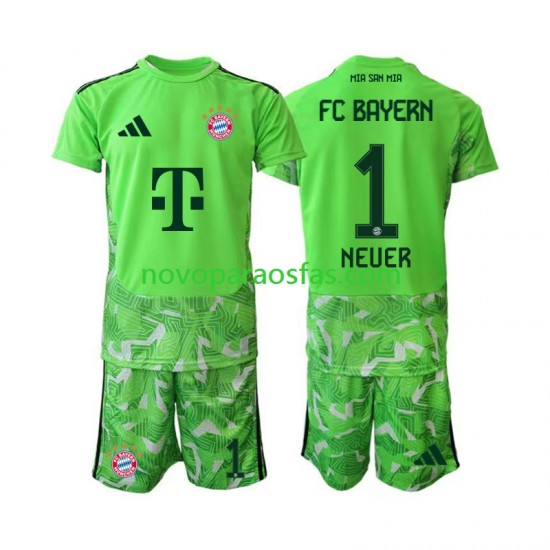 Camisolas Bayern de Munique Manuel Neuer 1 Guarda-redes Criança Casa 2026-2027 Manga Curta
