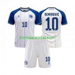 Camisolas Bósnia e Herzegovina Ermedin Demirovic 10 Criança Visitante Copa do Mundo 2026 Manga Curta