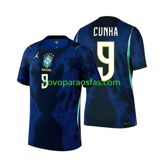 Camisolas Brasil Matheus Cunha 9 Homem Visitante Copa do Mundo 2026 Manga Curta