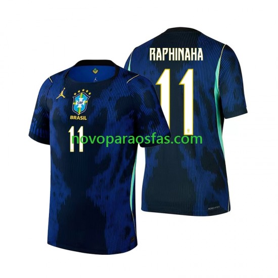 Camisolas Brasil Raphinha 11 Homem Visitante Copa do Mundo 2026 Manga Curta