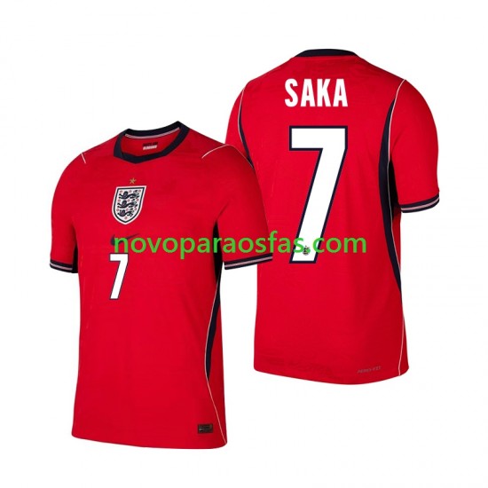 Camisolas Inglaterra Bukayo Saka 7 Homem Visitante Copa do Mundo 2026 Manga Curta