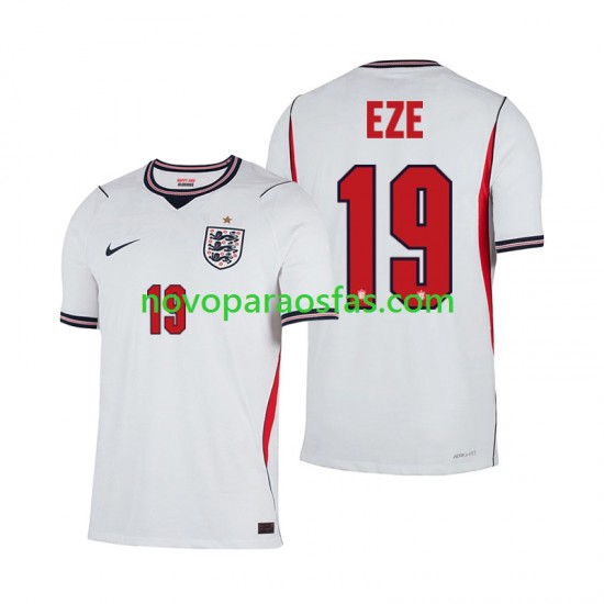 Camisolas Inglaterra Eberechi Eze 19 Homem Casa Copa do Mundo 2026 Manga Curta