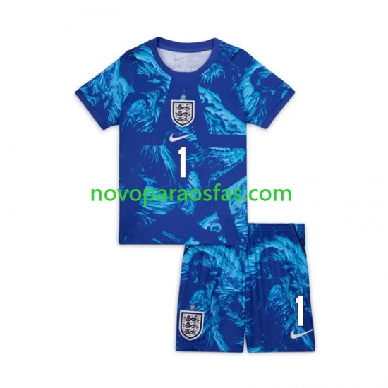 Camisolas Inglaterra Jordan Pickford 1 Guarda-redes Criança Alternativo Copa do Mundo 2026 Manga Curta