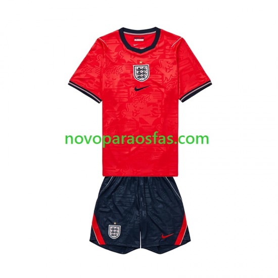 Camisolas Inglaterra Criança Visitante Copa do Mundo 2026 Manga Curta