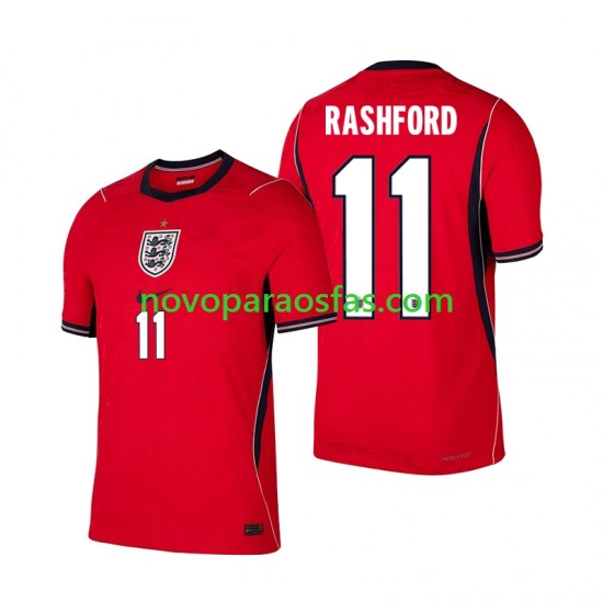 Camisolas Inglaterra Marcus Rashford 11 Homem Visitante Copa do Mundo 2026 Manga Curta