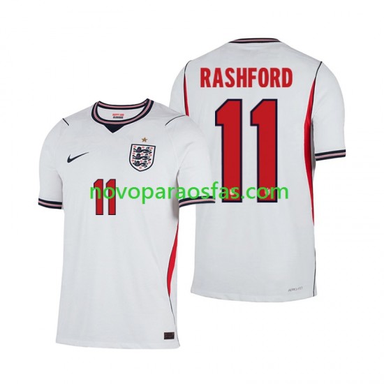 Camisolas Inglaterra Marcus Rashford 11 Homem Casa Copa do Mundo 2026 Manga Curta