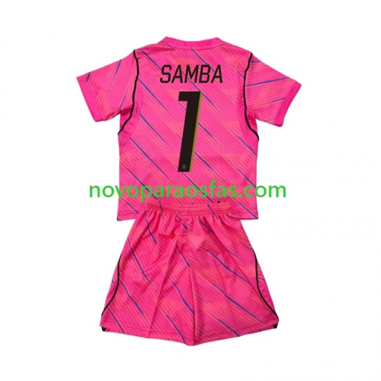 Camisolas França Brice Samba 1 Guarda-redes Criança Visitante Copa do Mundo 2026 Manga Curta