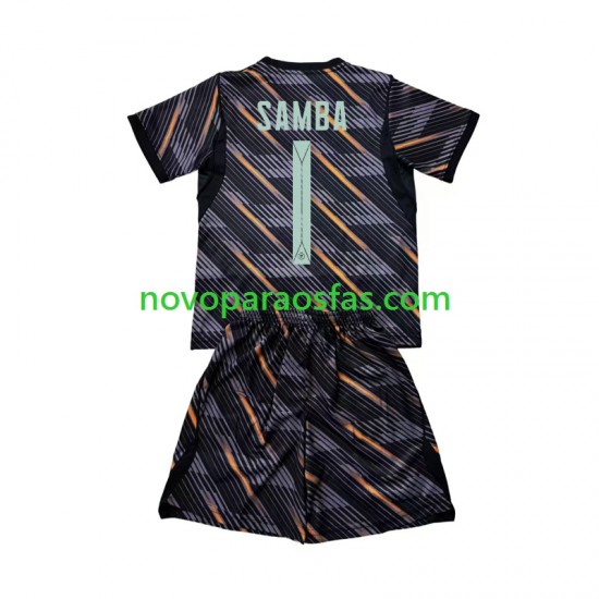 Camisolas França Brice Samba 1 Guarda-redes Criança Casa Copa do Mundo 2026 Manga Curta