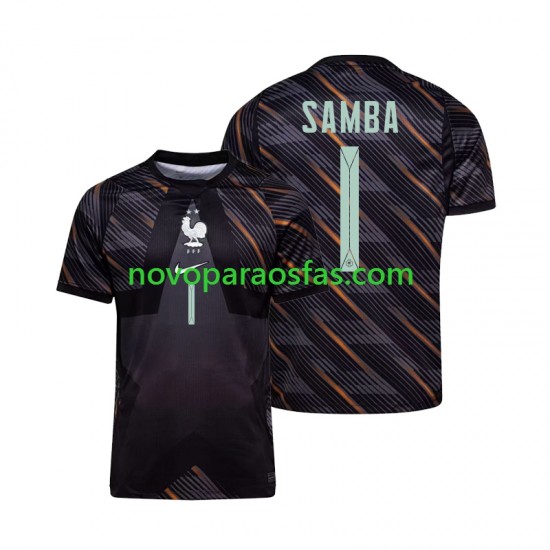 Camisolas França Brice Samba 1 Guarda-redes Homem Casa Copa do Mundo 2026 Manga Curta