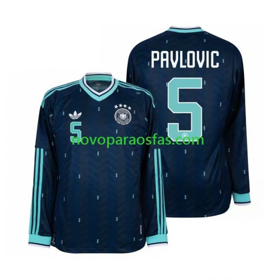 Camisolas Alemanha Aleksandar Pavlovic 5 Homem Visitante Copa do Mundo 2026 Manga Comprida