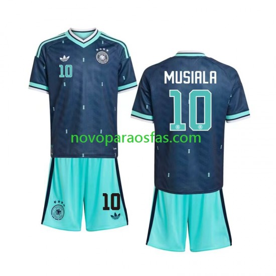 Camisolas Alemanha Jamal Musiala 10 Criança Visitante Copa do Mundo 2026 Manga Curta