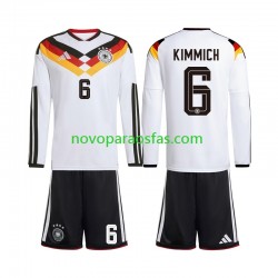 Camisolas Alemanha Joshua Kimmich 6 Criança Casa Copa do Mundo 2026 Manga Comprida